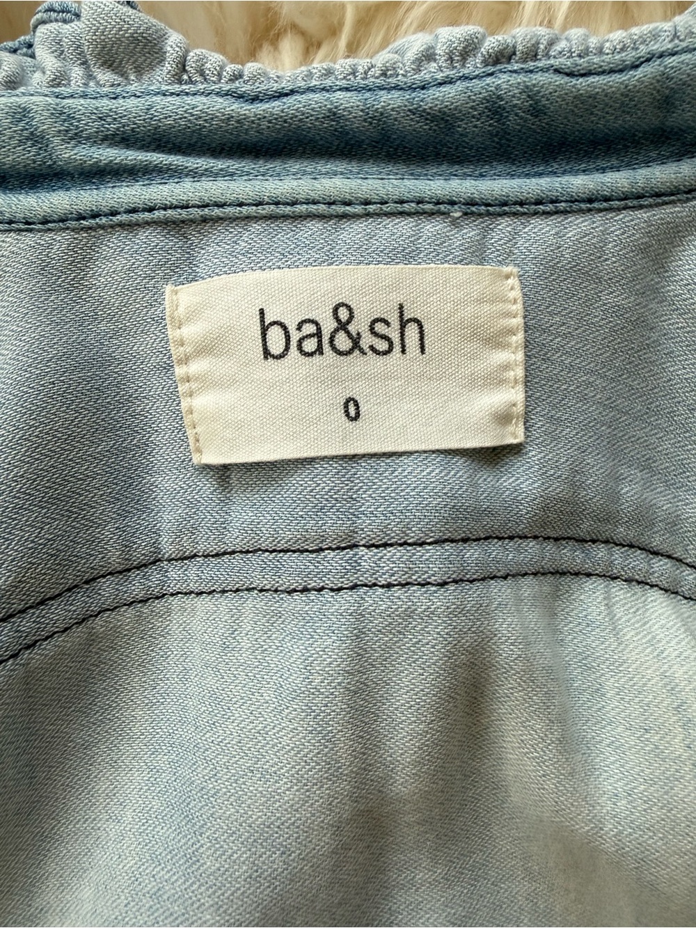 ba&sh Light Blue Denim Button-Front Top - Picture 4 of 4